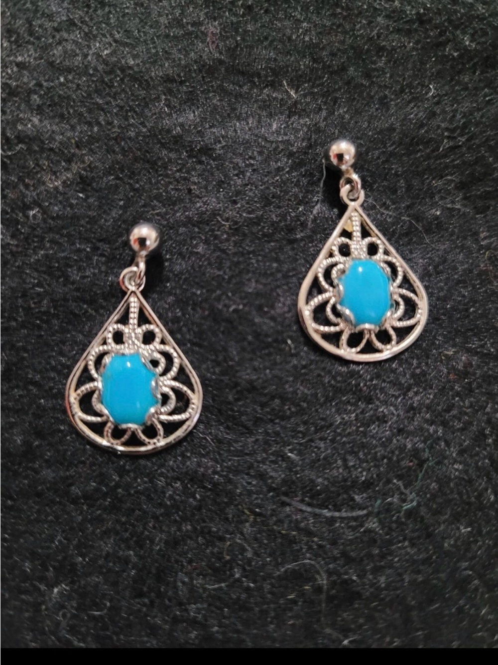 Turquoise Teardrop Dangle Earrings